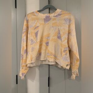 Free People Movement Printed Cropped Long-sleeve Top